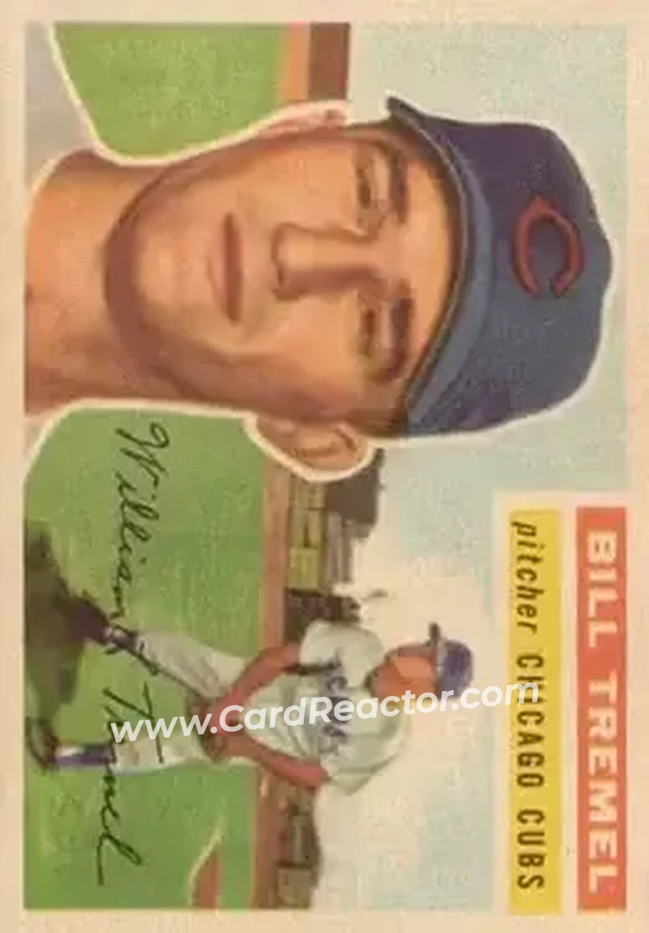 1956 Topps #96 - Bill Tremel - Chicago Cubs - Front 1956 Topps #96 - Bill Tremel - Chicago Cubs - Front