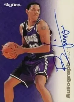 1996-97 SkyBox Premium - Autographics Blue Ink #NNO - Brian Grant - Sacramento Kings