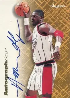 1996-97 SkyBox Premium #NNO Autographics Blue Ink Hakeem Olajuwon 1996-97 SkyBox Premium #NNO Autographics Blue Ink Hakeem Olajuwon