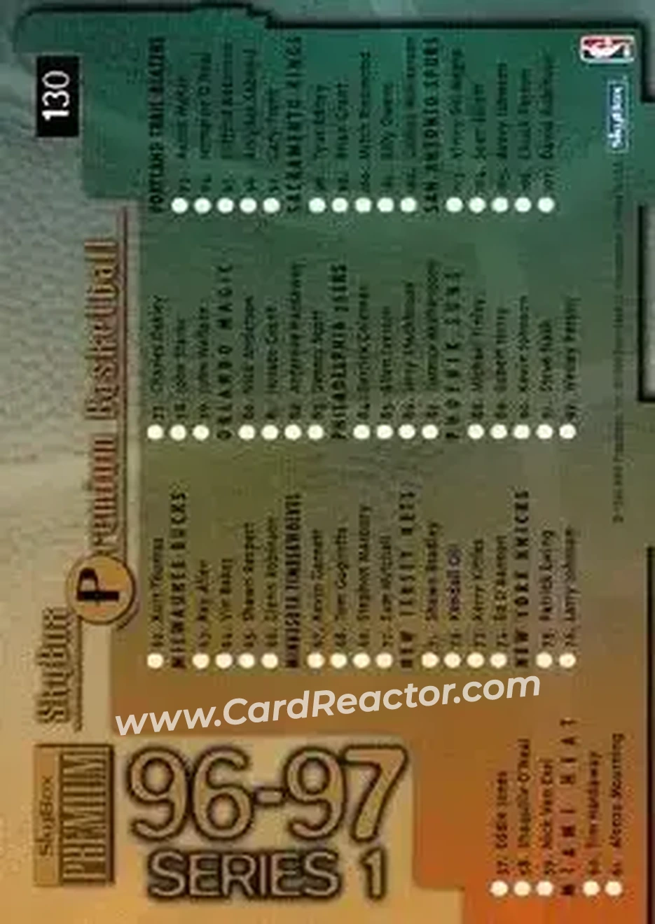 1996-97 SkyBox Premium #130 - Card #130 - Back
