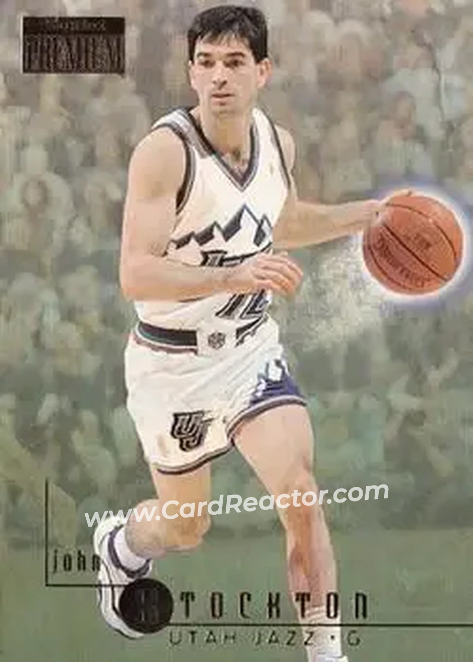 1996-97 SkyBox Premium #195 - John Stockton - Utah Jazz - Front