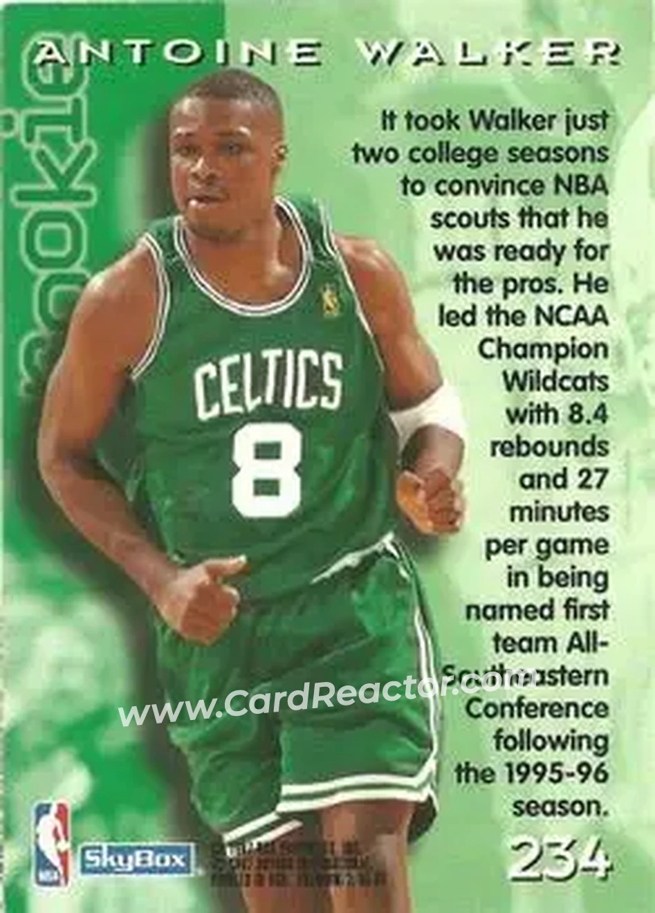 1996-97 SkyBox Premium #234 - Antoine Walker - Boston Celtics - Back