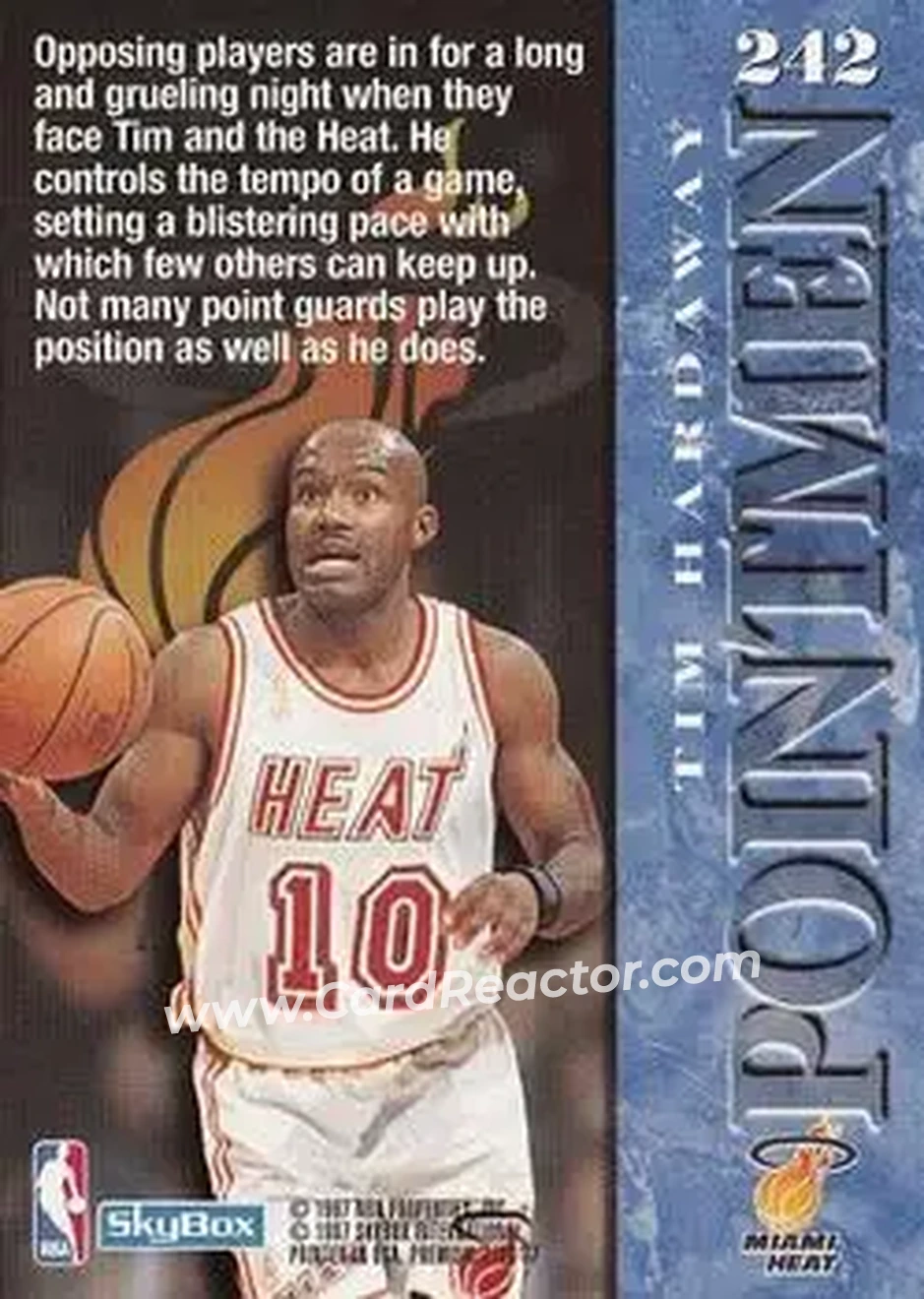 1996-97 SkyBox Premium #242 - Tim Hardaway - Miami Heat - Back