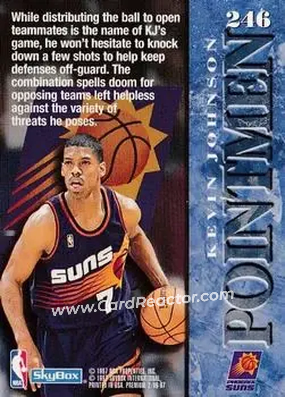 1996-97 SkyBox Premium #246 - Kevin Johnson - Phoenix Suns - Back