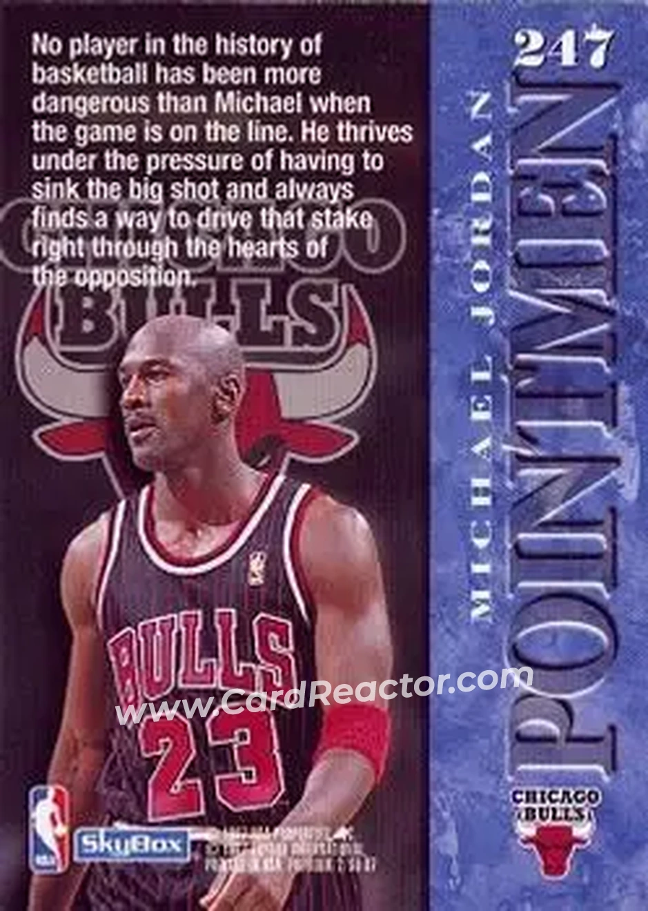 1996-97 SkyBox Premium #247 - Michael Jordan - Chicago Bulls - Back