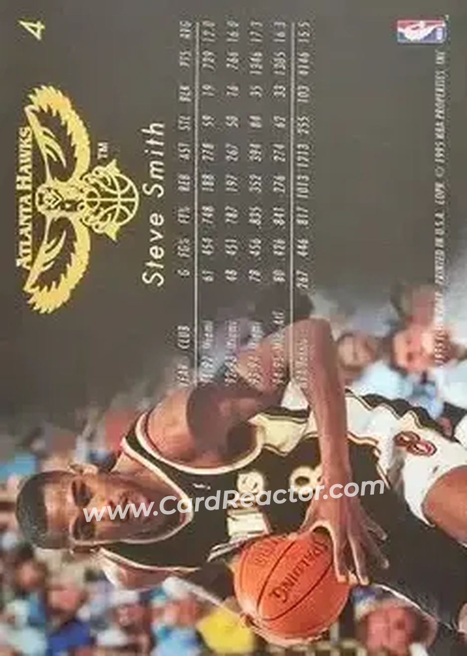 1995-96 Flair #4 - Steve Smith - Atlanta Hawks - Back