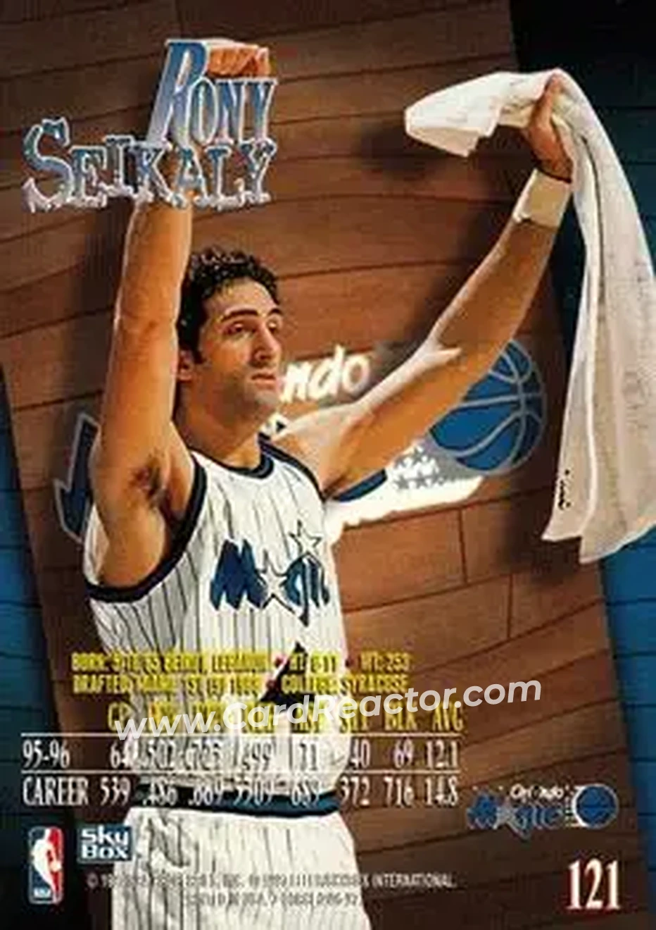 1996-97 SkyBox Z-Force #121 - Rony Seikaly - Orlando Magic - Back