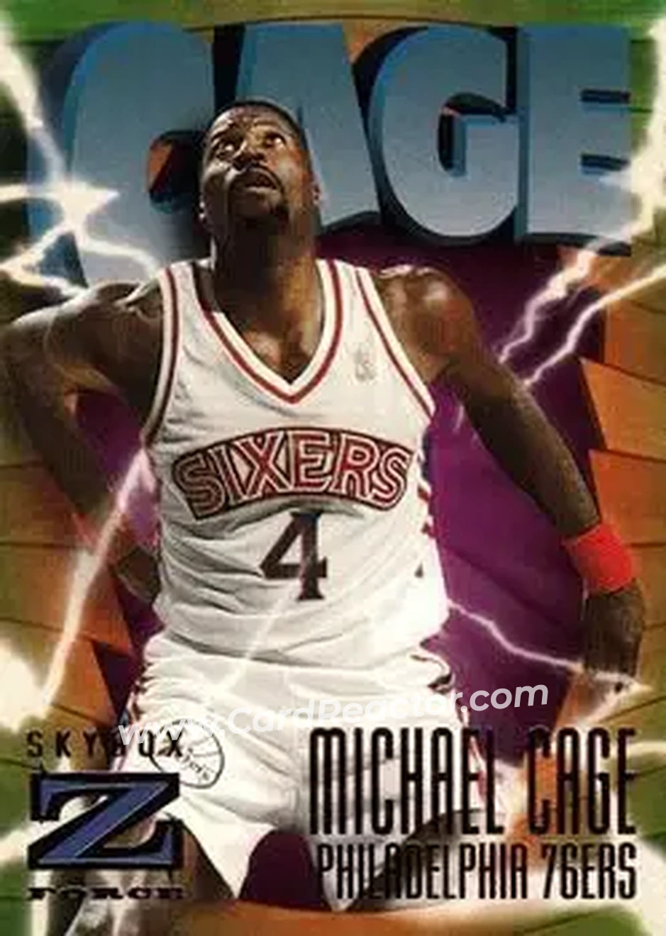 1996-97 SkyBox Z-Force #123 - Michael Cage - Philadelphia 76ers - Front