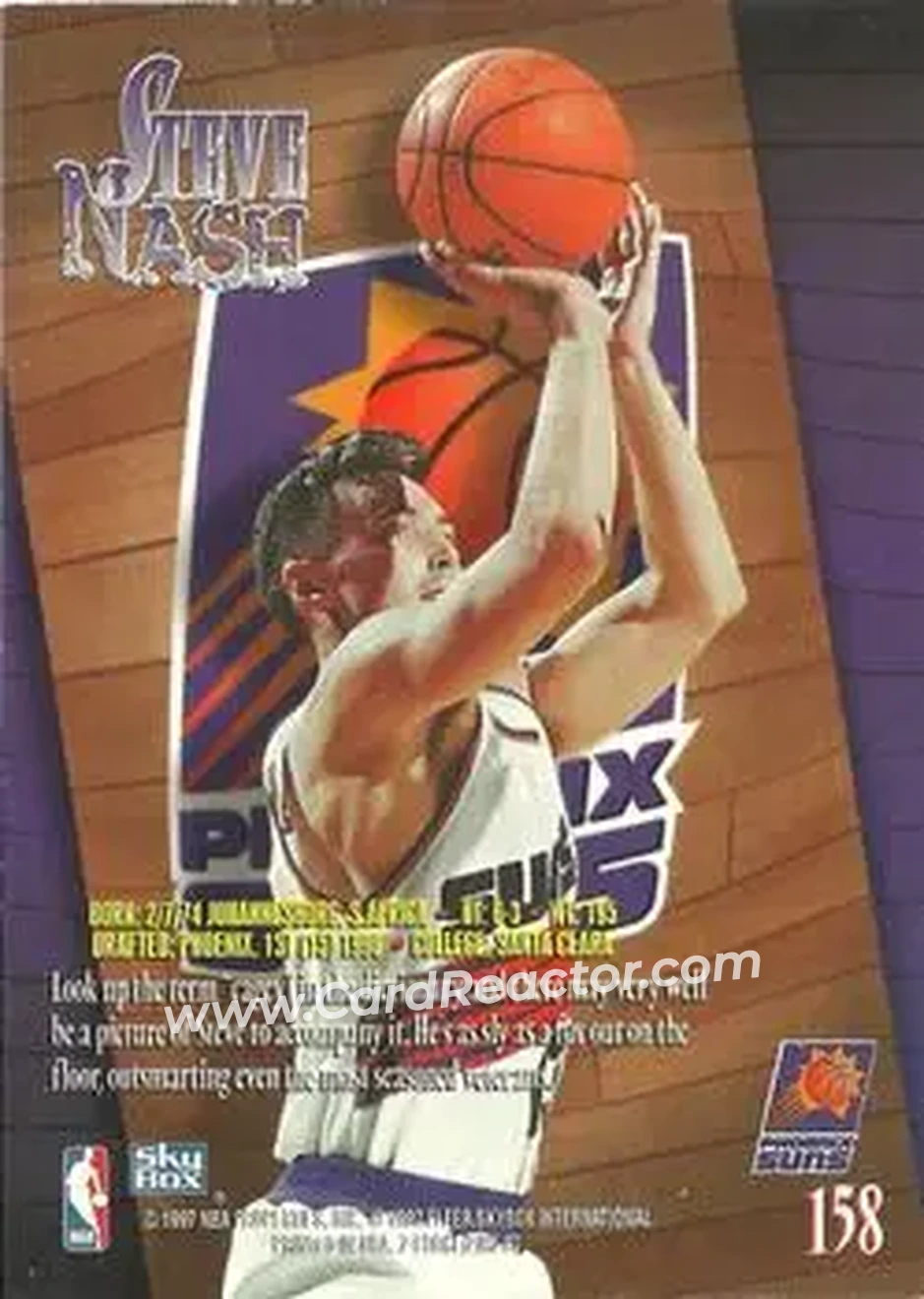 1996-97 SkyBox Z-Force #158 - Steve Nash - Phoenix Suns - Back