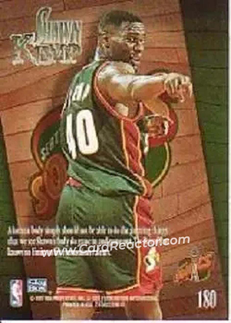 1996-97 SkyBox Z-Force #180 - Shawn Kemp - Seattle SuperSonics - Back