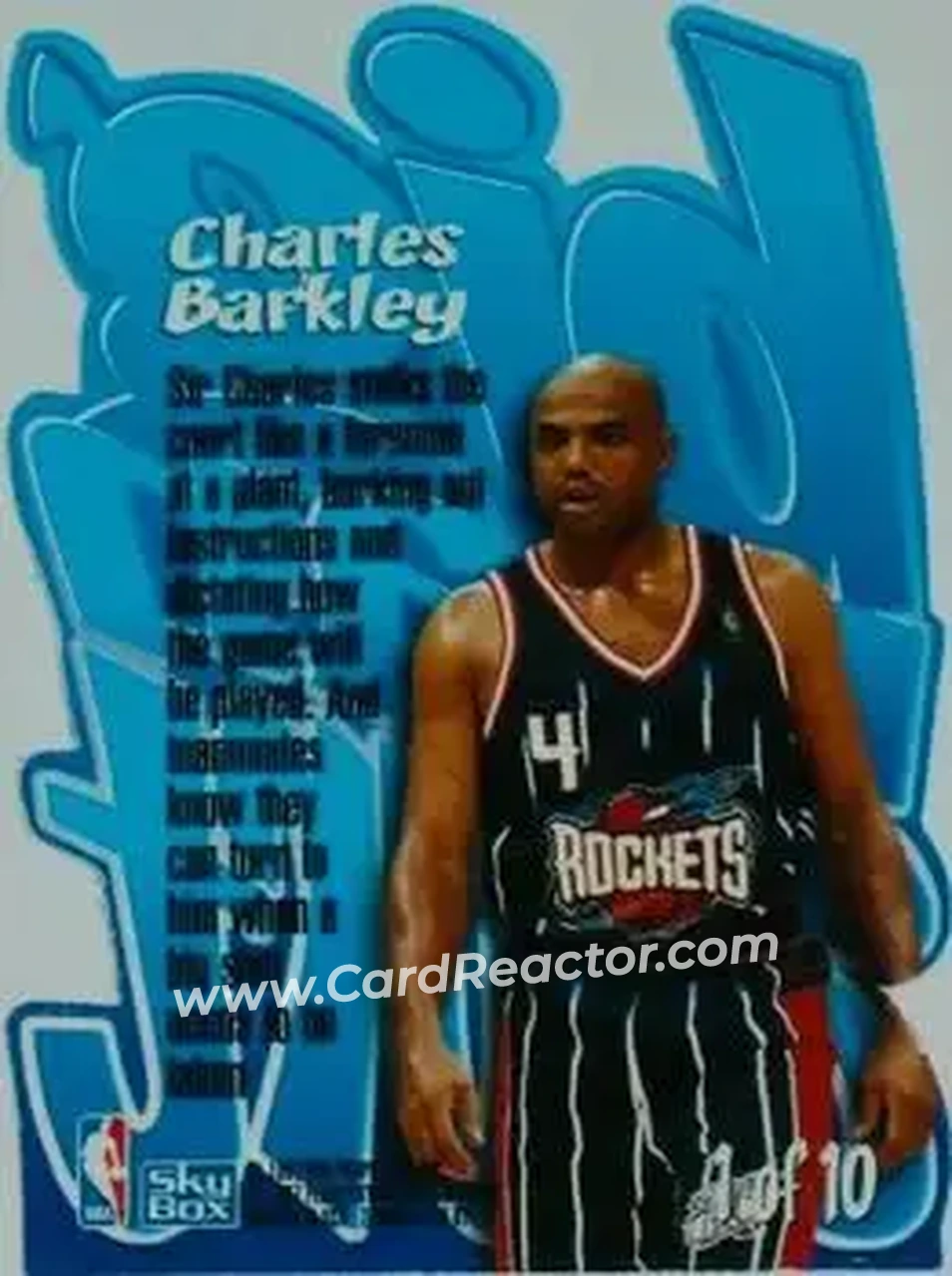 1996-97 SkyBox Z-Force - Big Man on Court (BMOC) #1 - Charles Barkley - Houston Rockets - Back