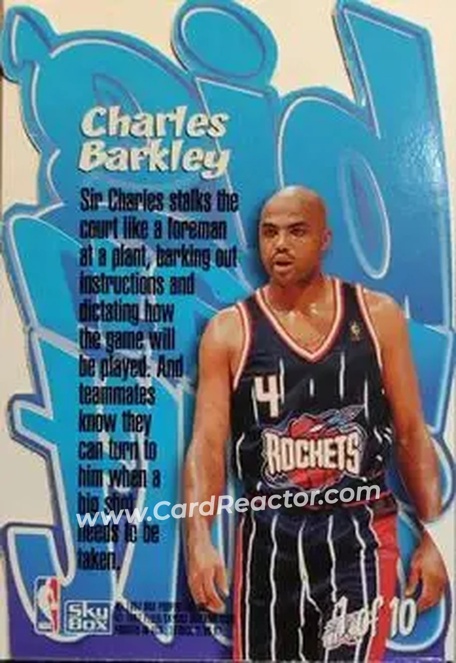 1996-97 SkyBox Z-Force - Big Man on Court (BMOC) Zpeat #1 - Charles Barkley - Houston Rockets - Back