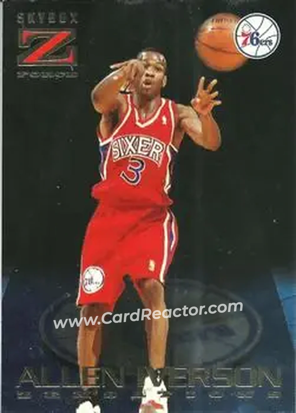 1996-97 SkyBox Z-Force - Zensations #10 - Allen Iverson - Philadelphia 76ers - Front