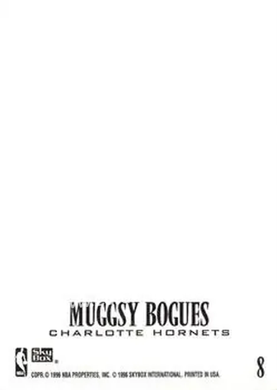 1996-97 SkyBox Z-Force - Z-Cling #8 - Muggsy Bogues - Charlotte Hornets - Back