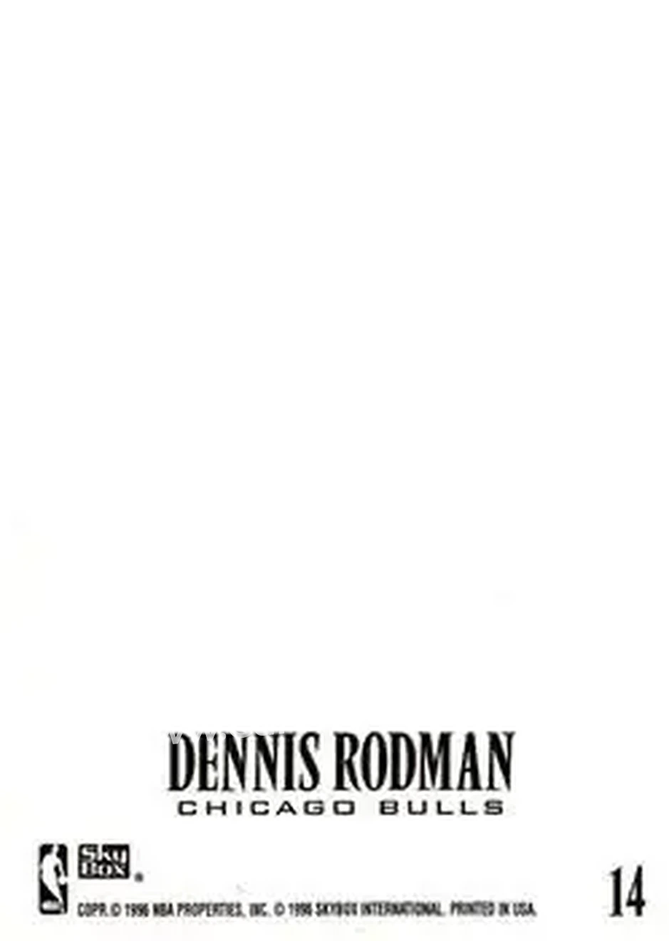 1996-97 SkyBox Z-Force - Z-Cling #14 - Dennis Rodman - Chicago Bulls - Back
