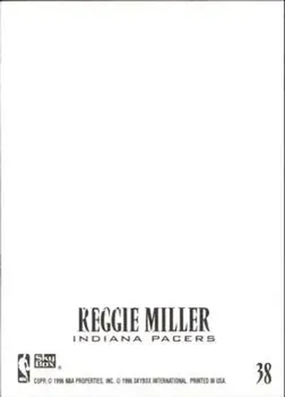 1996-97 SkyBox Z-Force - Z-Cling #38 - Reggie Miller - Indiana Pacers - Back 1996-97 SkyBox Z-Force - Z-Cling #38 - Reggie Miller - Indiana Pacers - Back