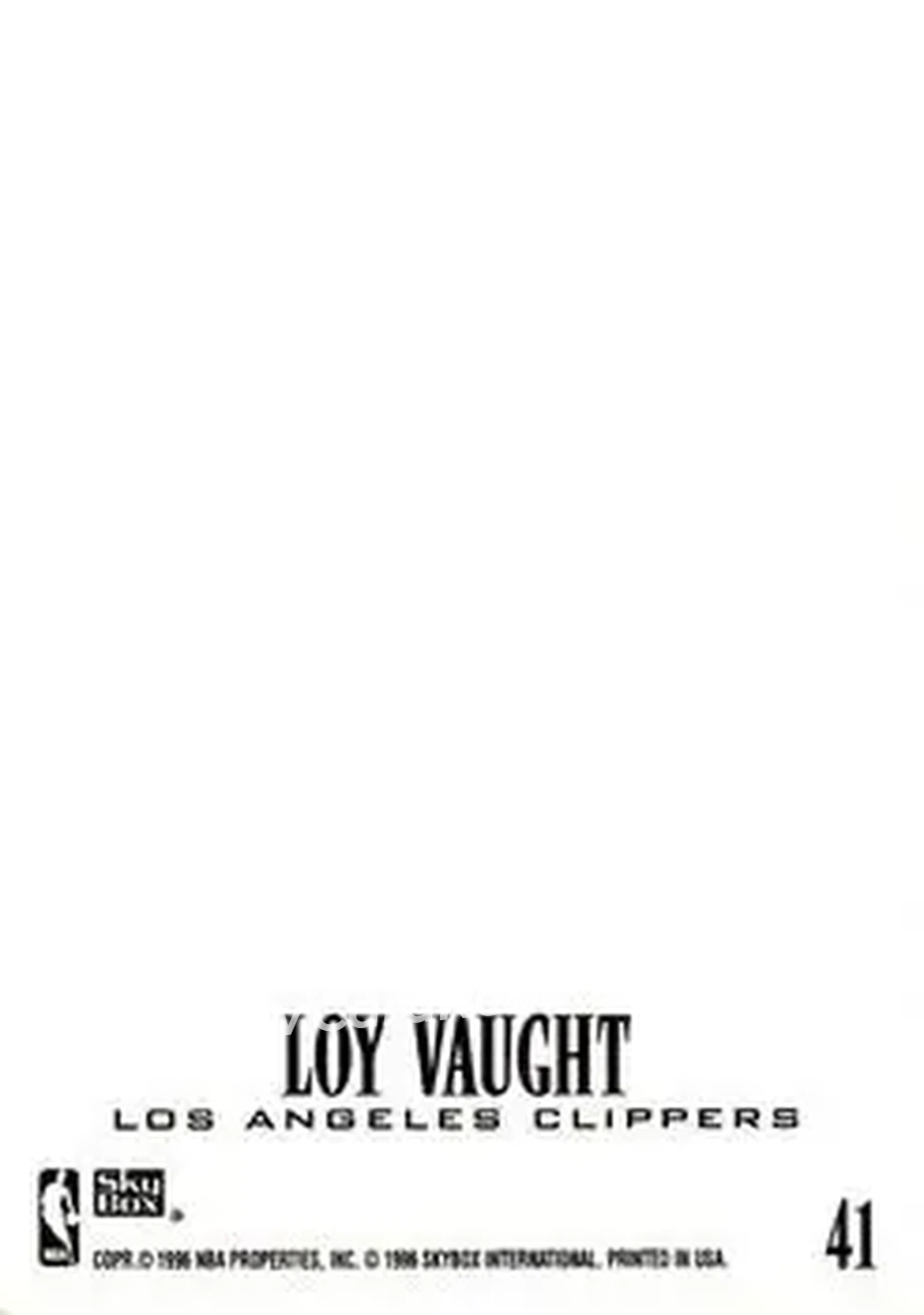 1996-97 SkyBox Z-Force - Z-Cling #41 - Loy Vaught - Los Angeles Clippers - Back