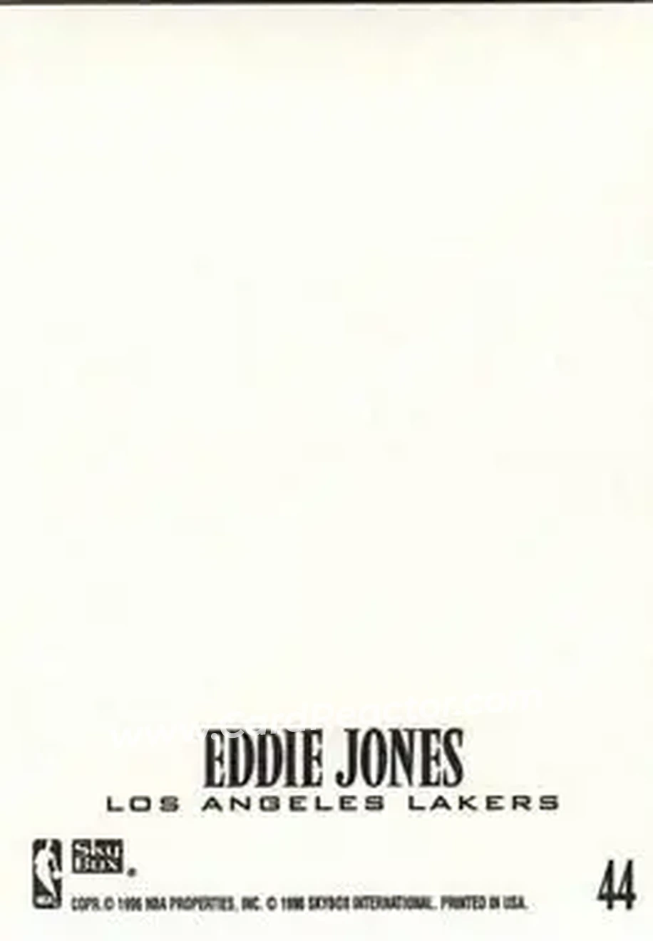 1996-97 SkyBox Z-Force - Z-Cling #44 - Eddie Jones - Los Angeles Lakers - Back