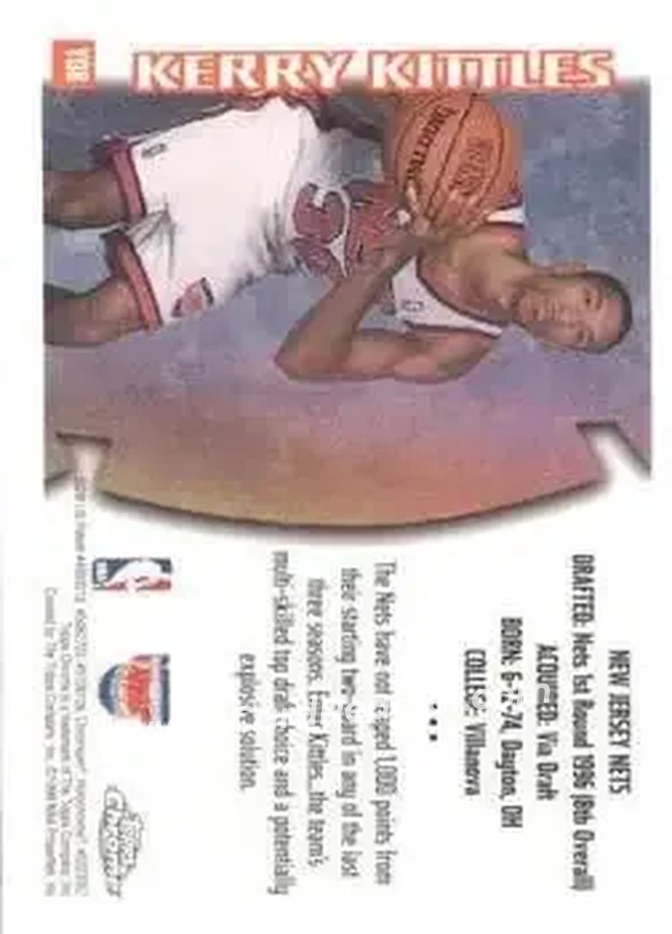 1996-97 Topps Chrome - Youthquake #YQ8 - Kerry Kittles - New Jersey Nets - Back