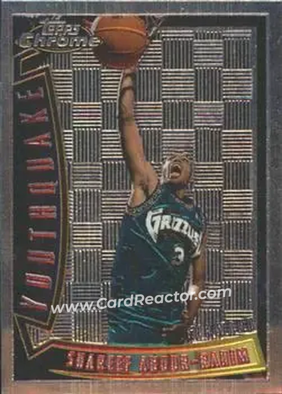 1996-97 Topps Chrome - Youthquake #YQ11 - Shareef Abdur-Rahim - Vancouver Grizzlies - Front 1996-97 Topps Chrome - Youthquake #YQ11 - Shareef Abdur-Rahim - Vancouver Grizzlies - Front