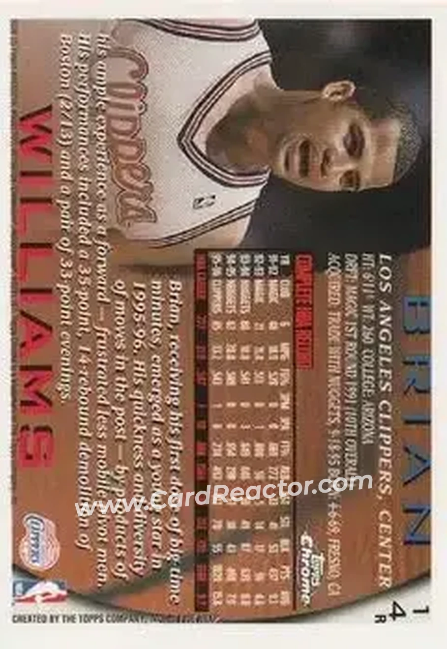 1996-97 Topps Chrome - Refractors #14R - Bison Dele - Los Angeles Clippers - Back