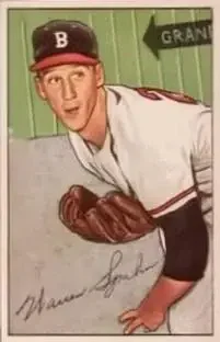1952 Bowman #156 - Warren Spahn