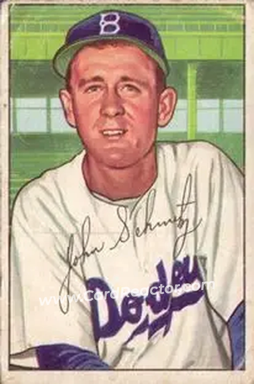 1952 Bowman #224 - Johnny Schmitz - Brooklyn Dodgers - Front
