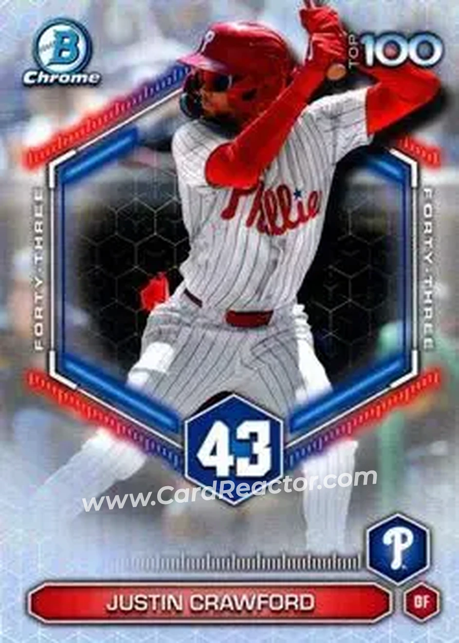 2026 Bowman - Bowman Scouts' Top 100 #BTP-43 - Justin Crawford - Philadelphia Phillies - Front