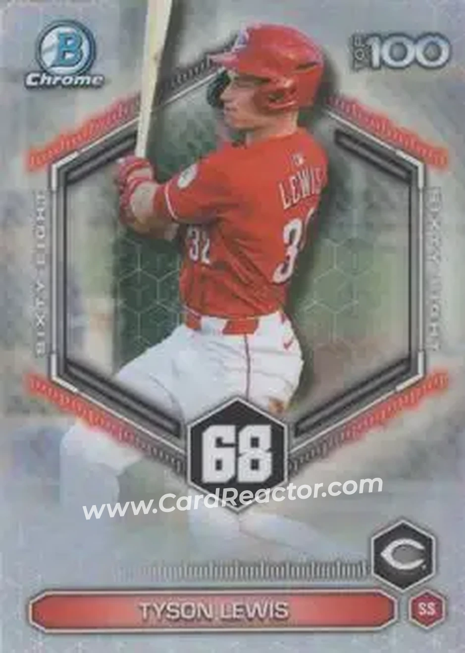 2026 Bowman - Bowman Scouts' Top 100 #BTP-68 - Tyson Lewis - Cincinnati Reds - Front