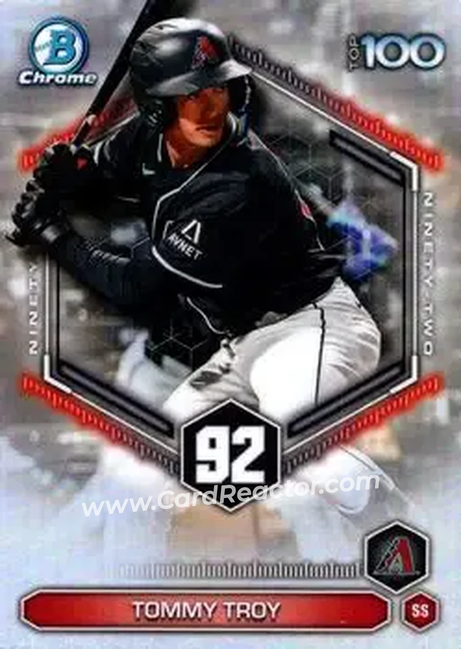2026 Bowman - Bowman Scouts' Top 100 #BTP-92 - Tommy Troy - Arizona Diamondbacks - Front