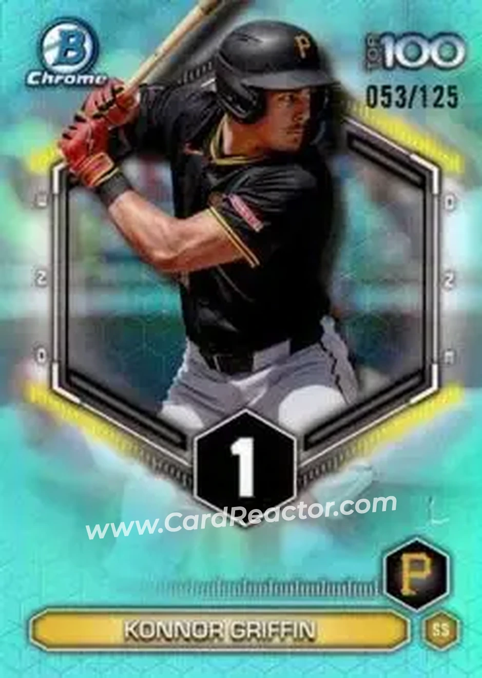 2026 Bowman - Bowman Scouts' Top 100 Aqua Refractors #BTP-1 - Konnor Griffin - Pittsburgh Pirates - Front