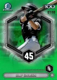 2026 Bowman - Bowman Scouts' Top 100 Green Refractors #BTP-45 - Billy Carlson - Chicago White Sox