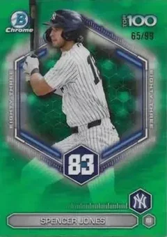 2026 Bowman - Bowman Scouts' Top 100 Green Refractors #BTP-83 - Spencer Jones - New York Yankees