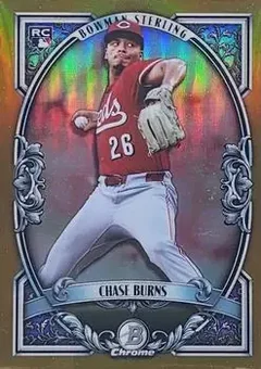 2026 Bowman - Bowman Sterling Gold Refractors #BST-10 - Chase Burns - Cincinnati Reds