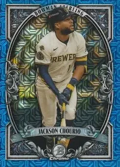 2026 Bowman - Bowman Sterling Mojo Blue Refractors #BST-1 - Jackson Chourio - Milwaukee Brewers