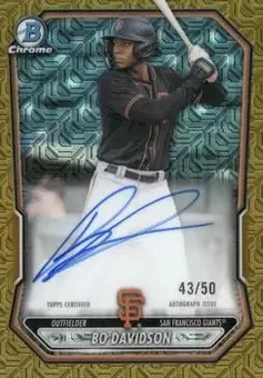 2026 Bowman - Chrome Autographs Mojo Gold Refractors #BMA-BD - Bo Davidson - San Francisco Giants