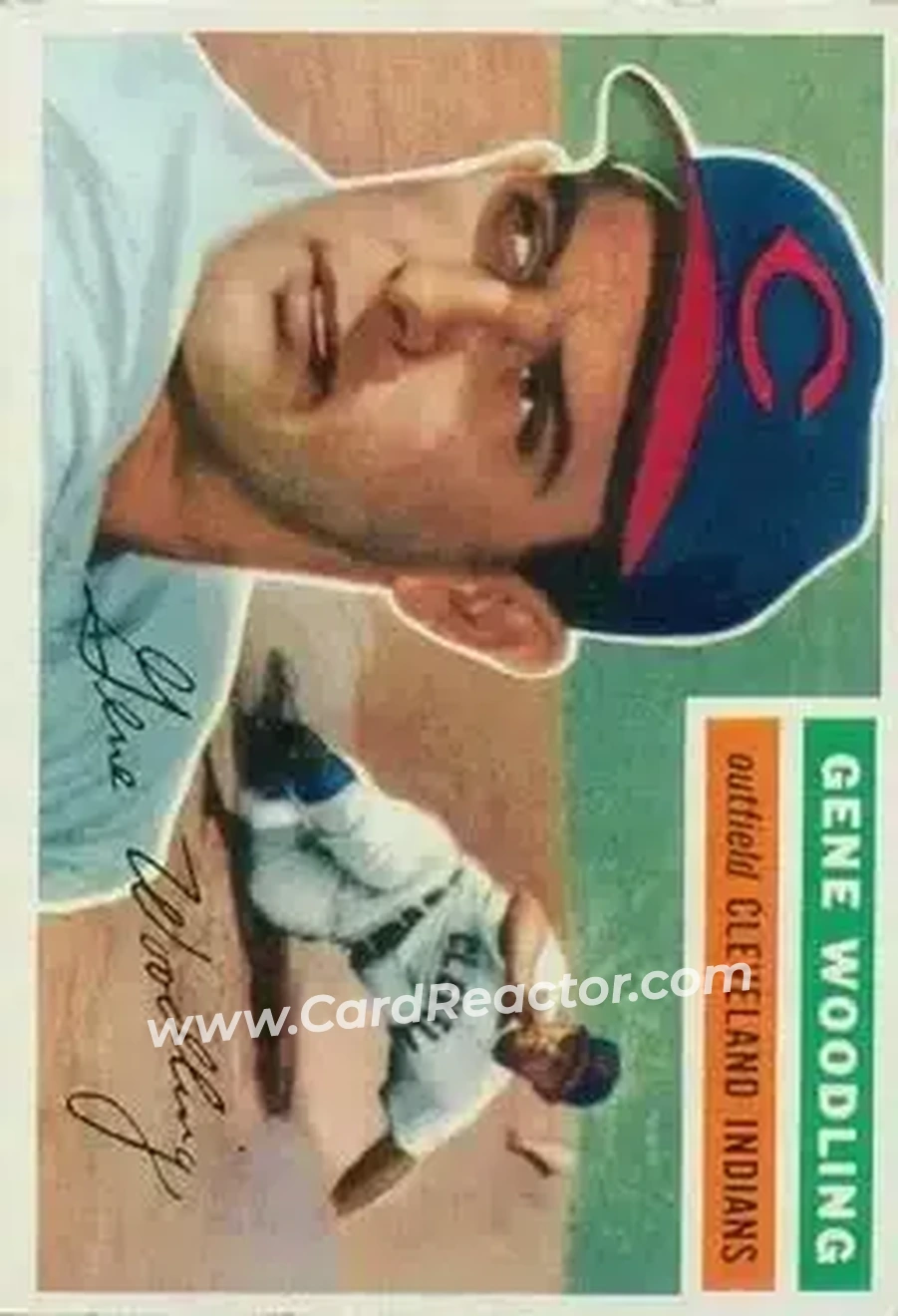 1956 Topps #163 - Gene Woodling - Cleveland Indians - Front