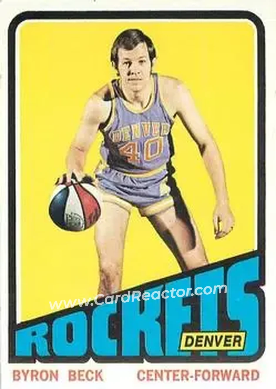 1972-73 Topps #187 - Byron Beck - Denver Rockets - Front