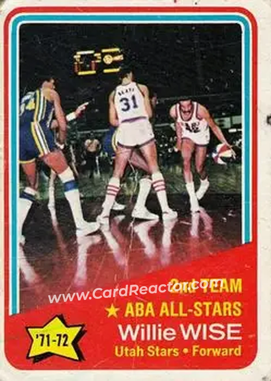 1972-73 Topps #254 - Willie Wise - Utah Stars - Front