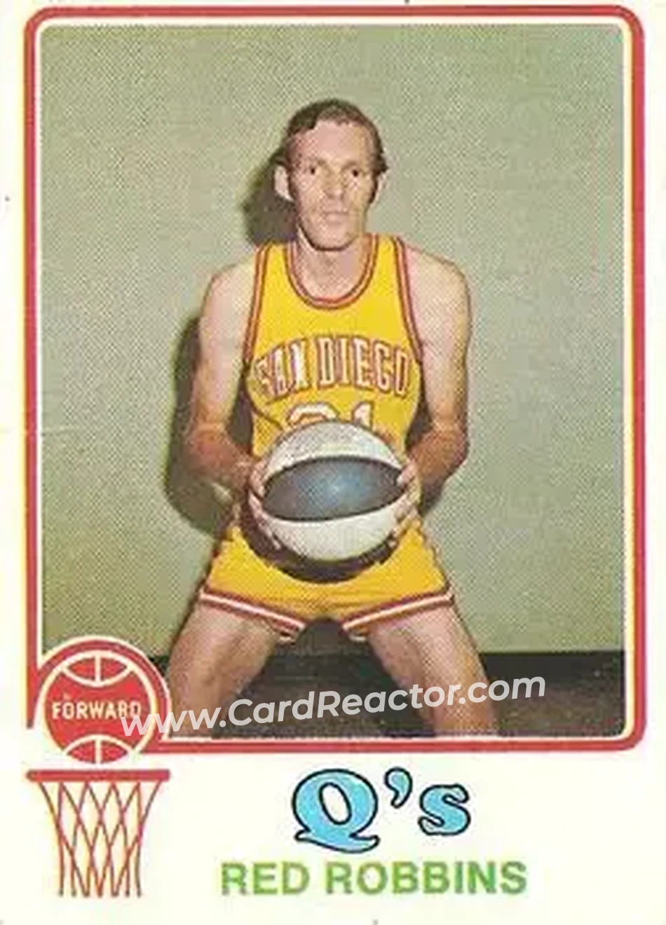 1973-74 Topps #193 - Red Robbins - San Diego Conquistadors - Front
