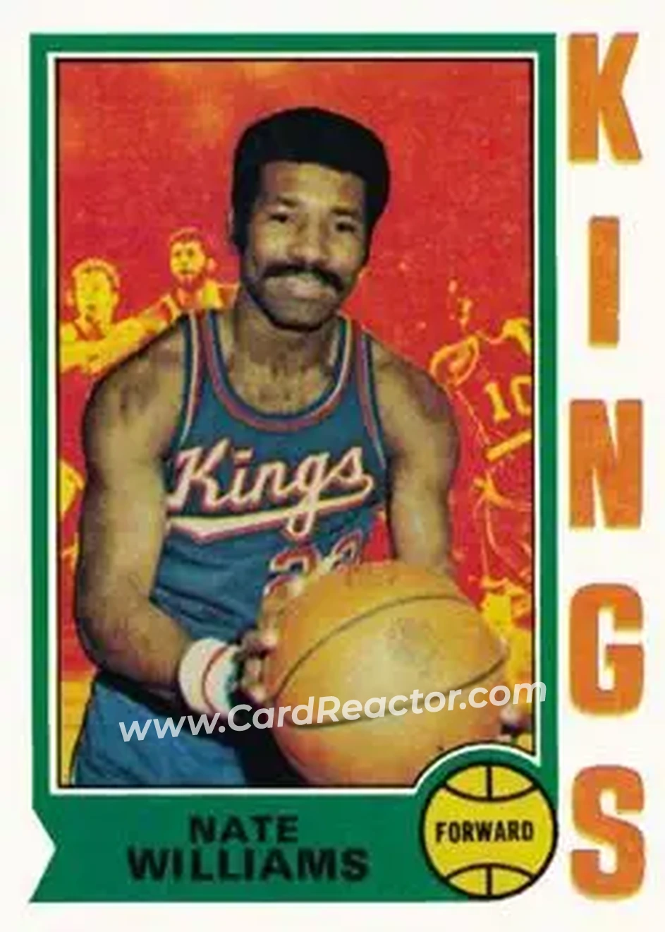 1974-75 Topps #116 - Nate Williams - Kansas City-Omaha Kings - Front