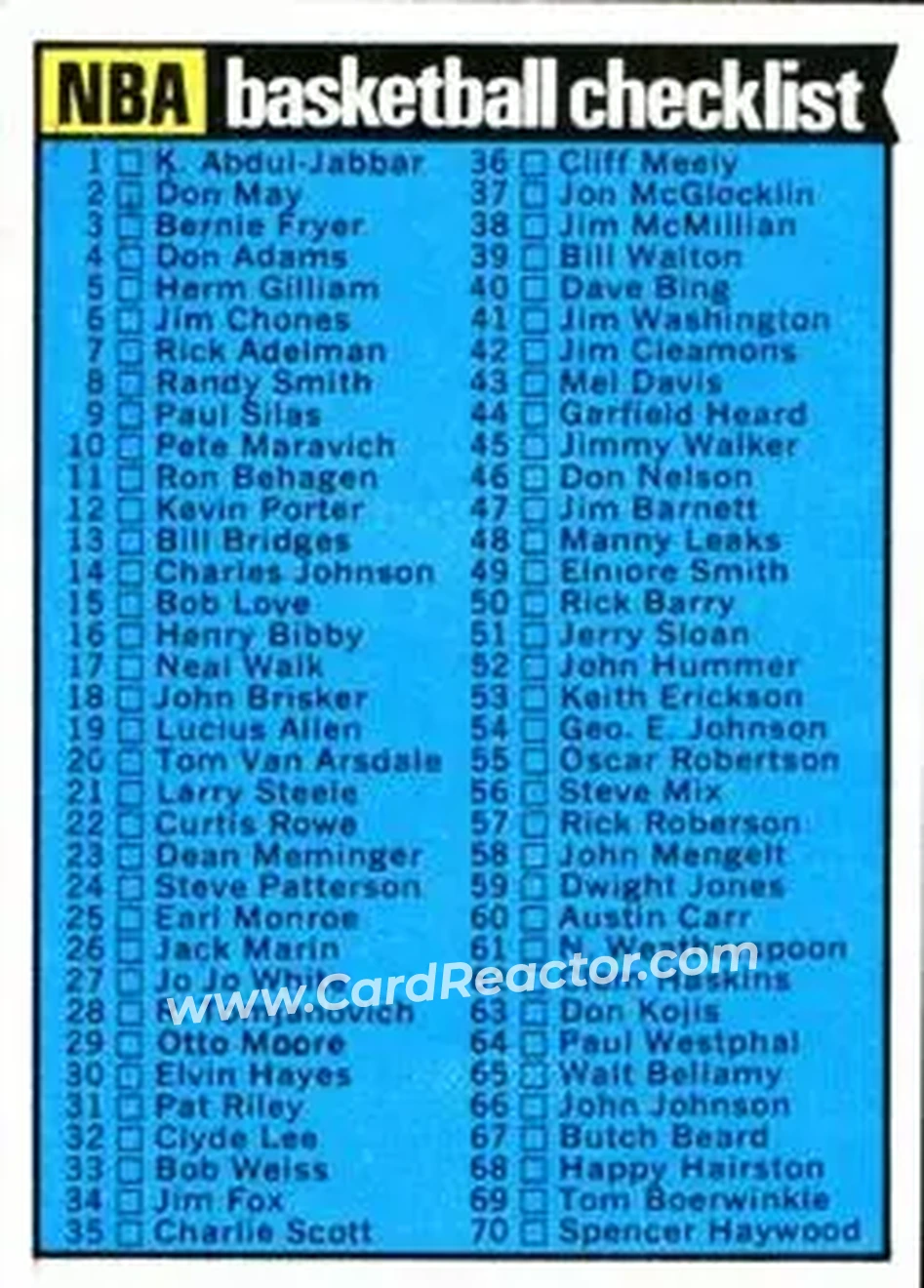 1974-75 Topps #141 - Card #141 - Front