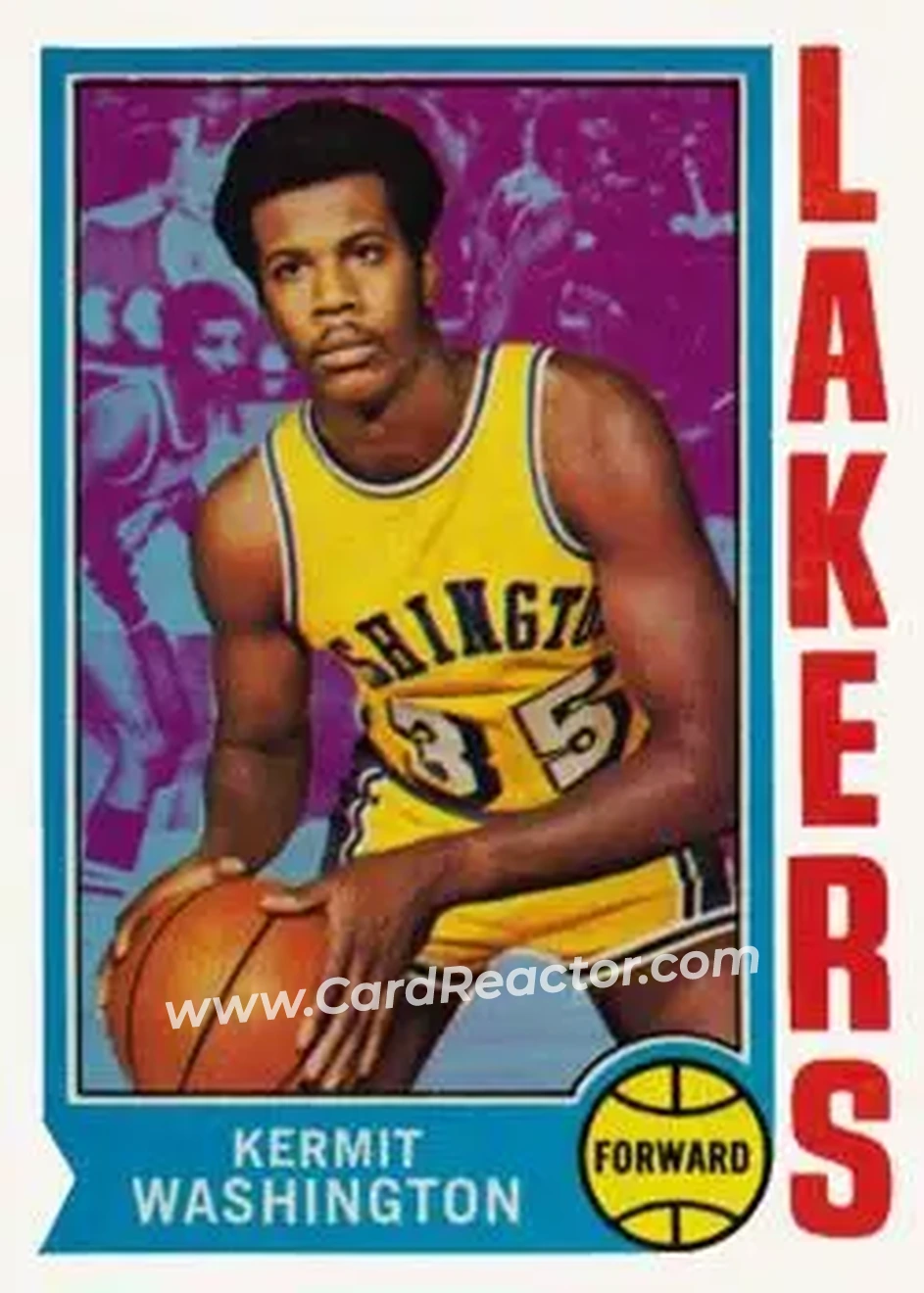 1974-75 Topps #166 - Kermit Washington - Los Angeles Lakers - Front 1974-75 Topps #166 - Kermit Washington - Los Angeles Lakers - Front