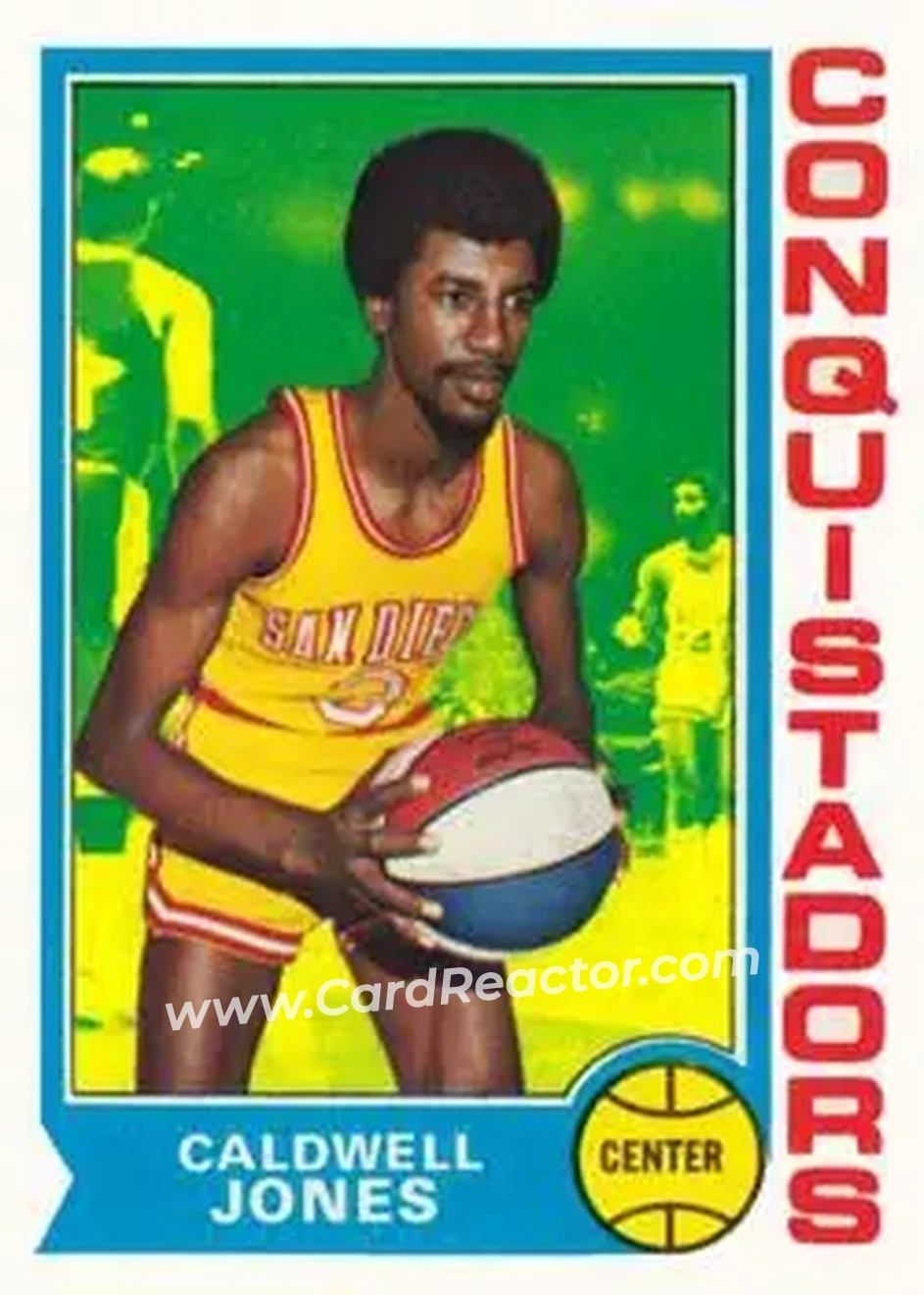 1974-75 Topps #187 - Caldwell Jones - San Diego Conquistadors - Front