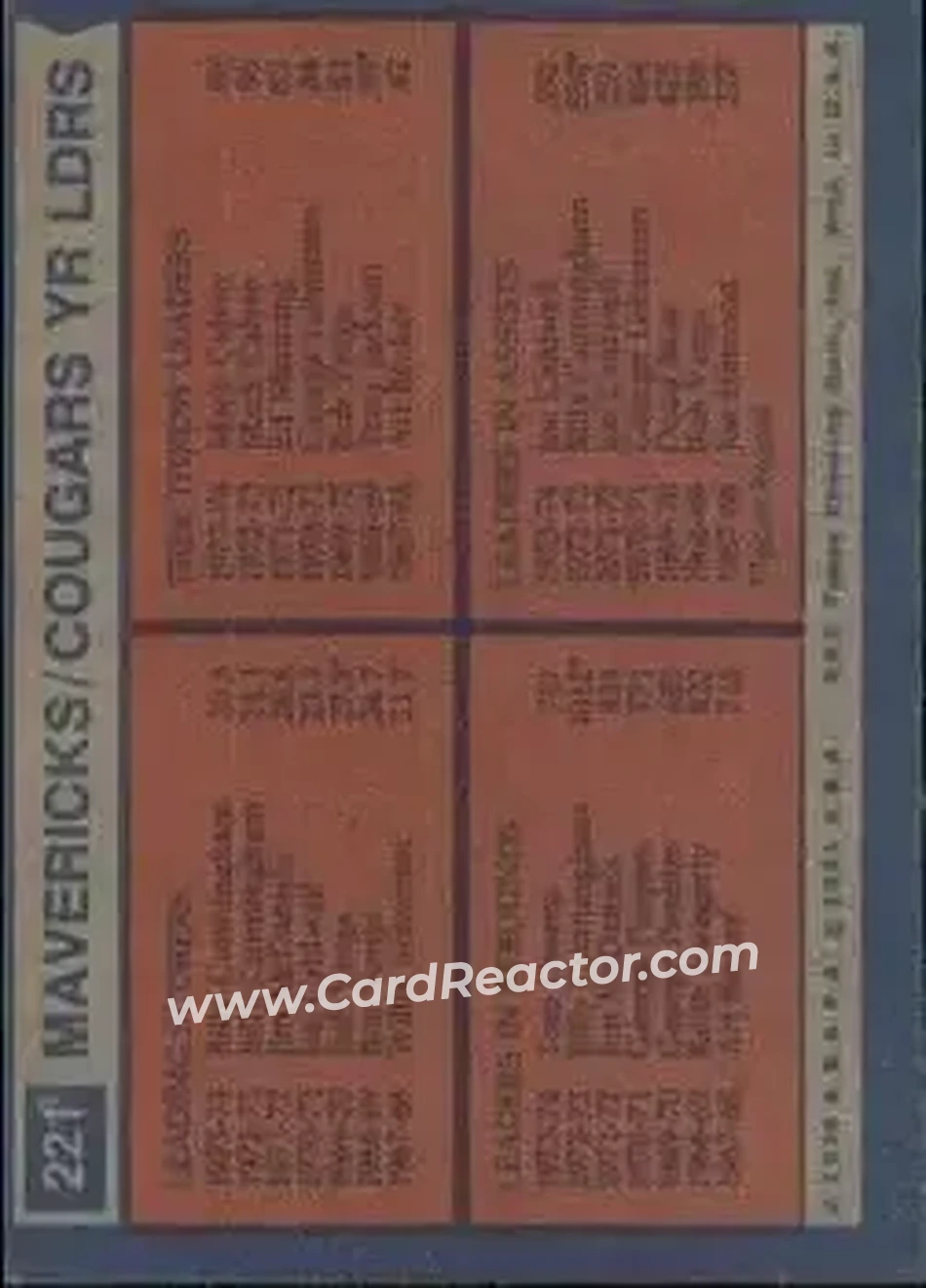 1974-75 Topps #221 - Card #221 - Back