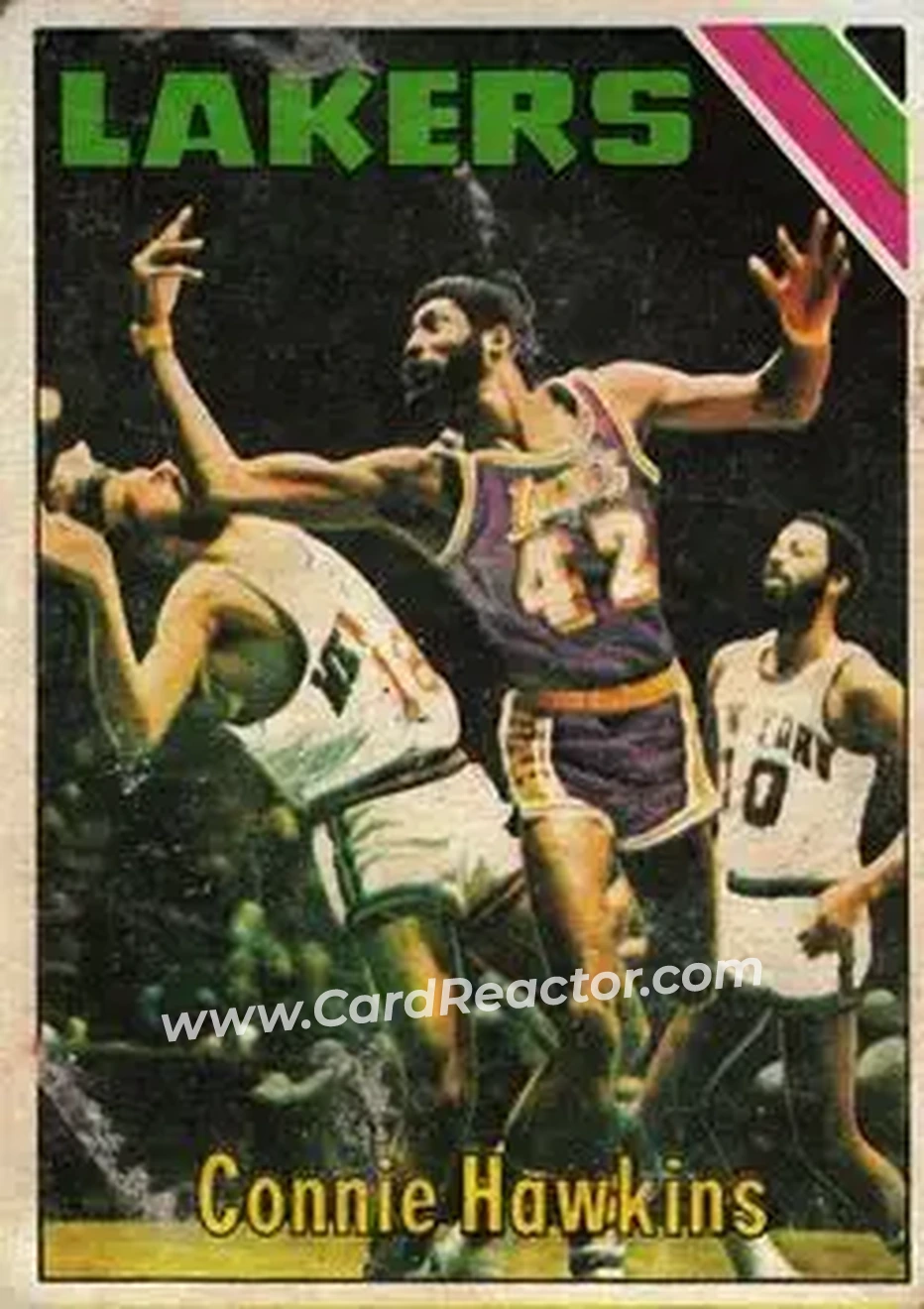 1975-76 Topps #195 - Connie Hawkins - Los Angeles Lakers - Front