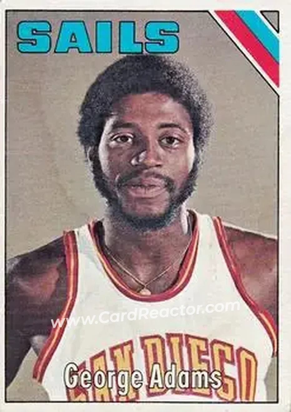 1975-76 Topps #264 - George Adams - San Diego Sails - Front
