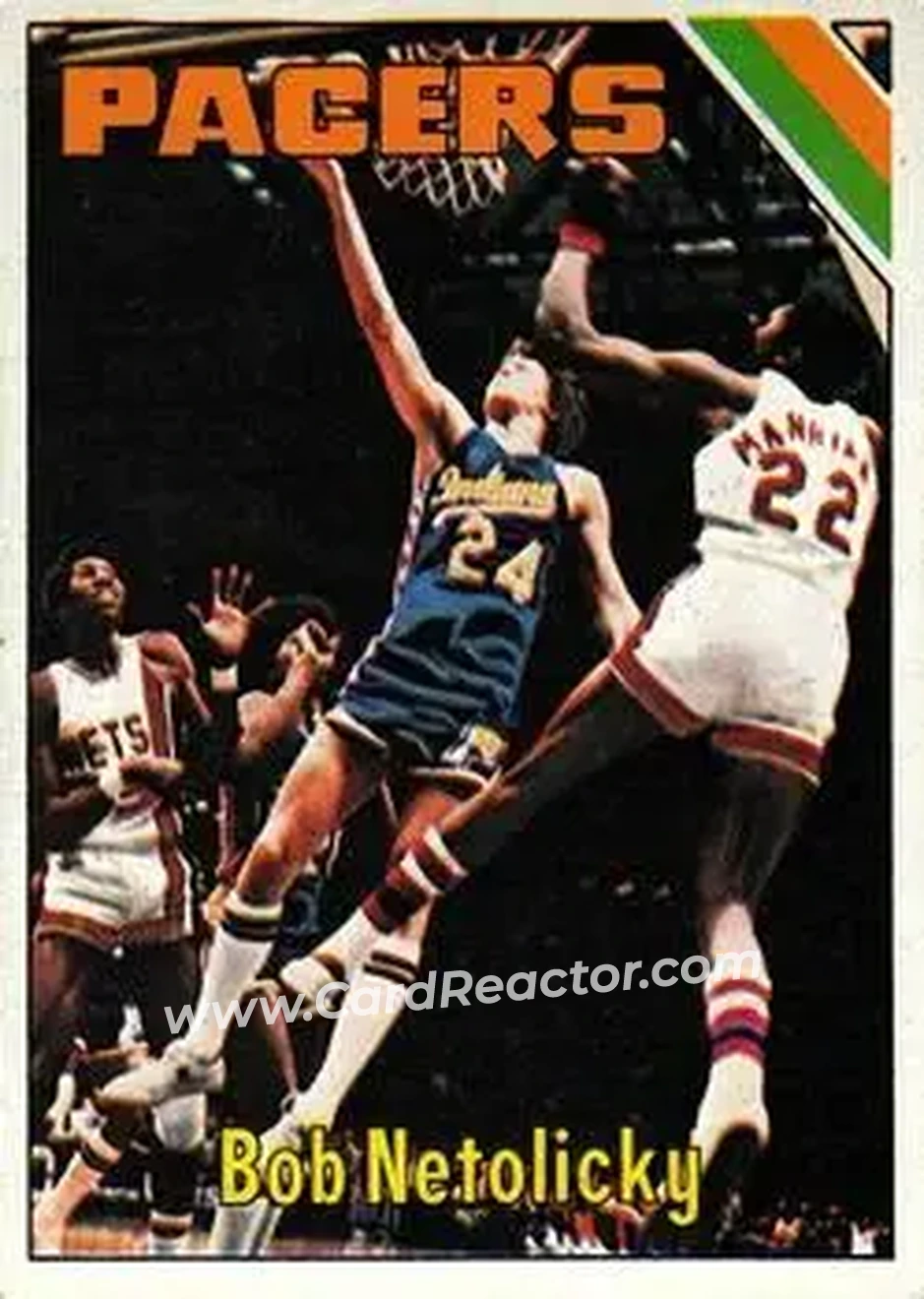 1975-76 Topps #314 - Bob Netolicky - Indiana Pacers - Front