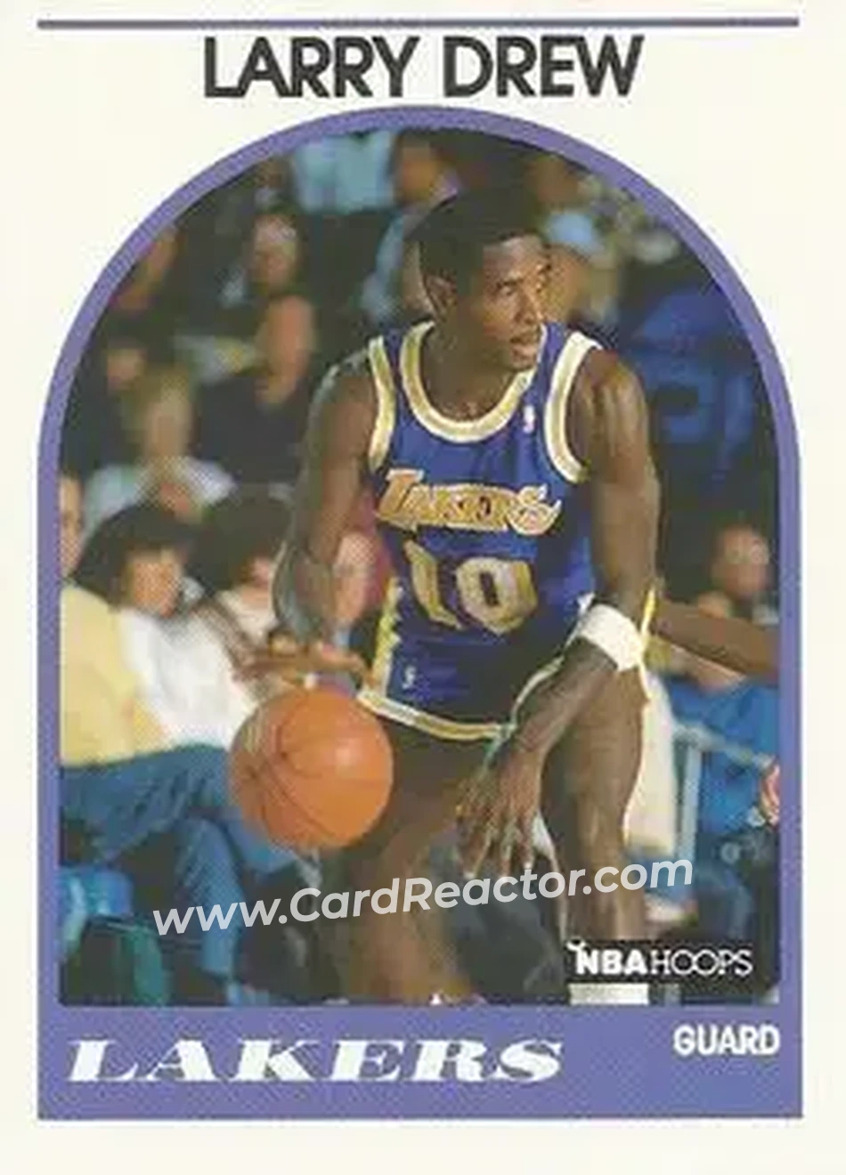 1989-90 Hoops #329 - Larry Drew - Los Angeles Lakers - Front
