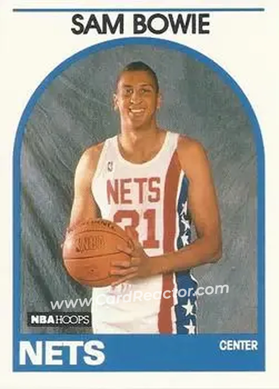 1989-90 Hoops #337 - Sam Bowie - New Jersey Nets - Front